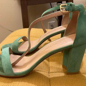 Stuart Weitzman Size 7 "Nearly Nude" Strappy Sandals in Mint Green